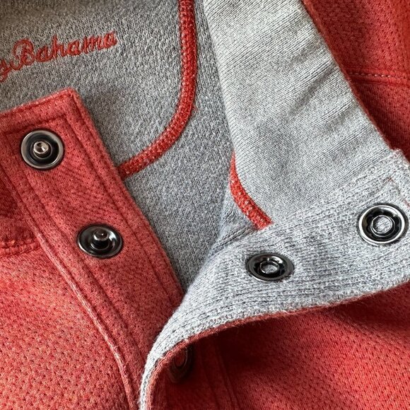 Tommy Bahama Orange Snap Button Sweater Mens XL - Picture 6 of 7